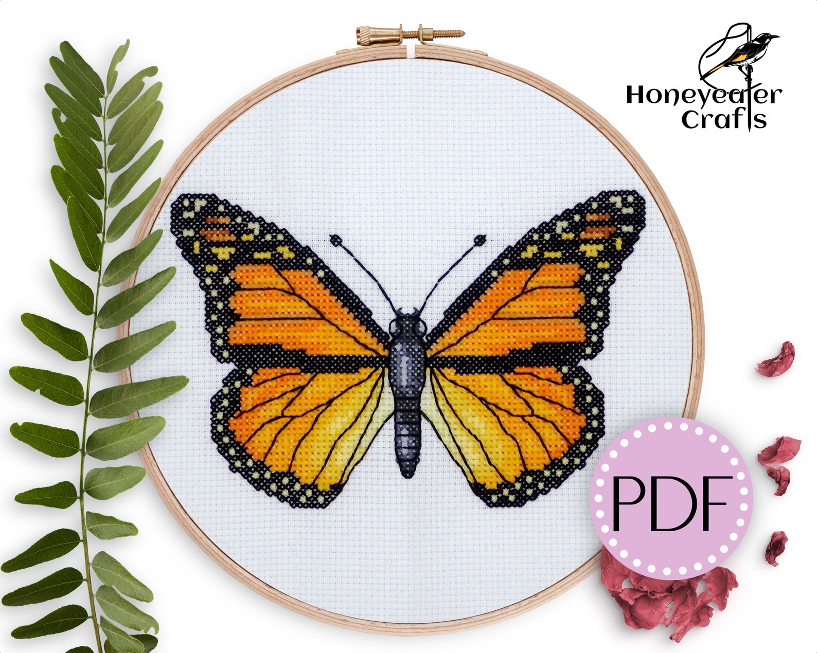 Monarch Butterfly Cross Stitch Pattern Modern Cross Stitch - Etsy
