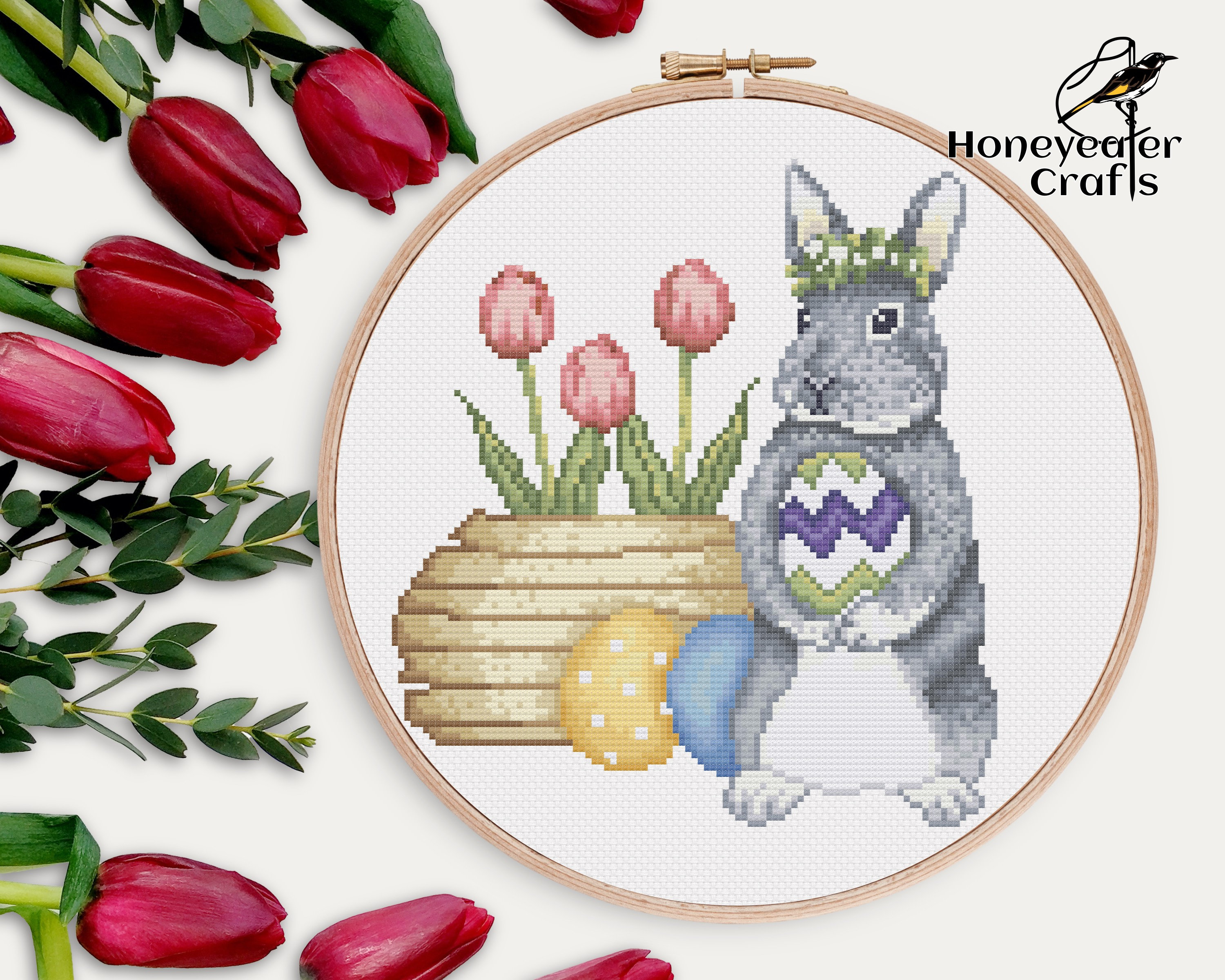 Easter Bunny Cross Stitch Pattern Modern Cross Stitch Bunny - Etsy