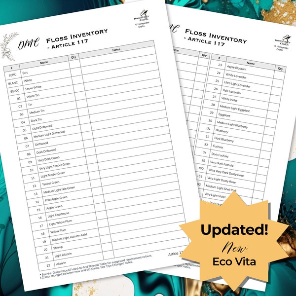 Dmc Floss Color Chart Etsy