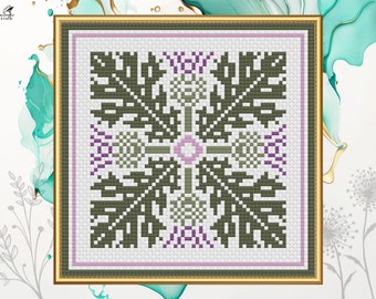 Floral Cross Stitch Pattern, Scottish Thistle Embroidery, George Audsley, Pattern Keeper Compatible, Printable PDF Digital Download 2