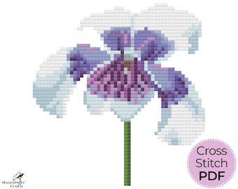 Flower cross stitch pattern, Australian Native Violet Modern cross stitch flowers Plant cross stitch Flower lover gift Nature cross stitch