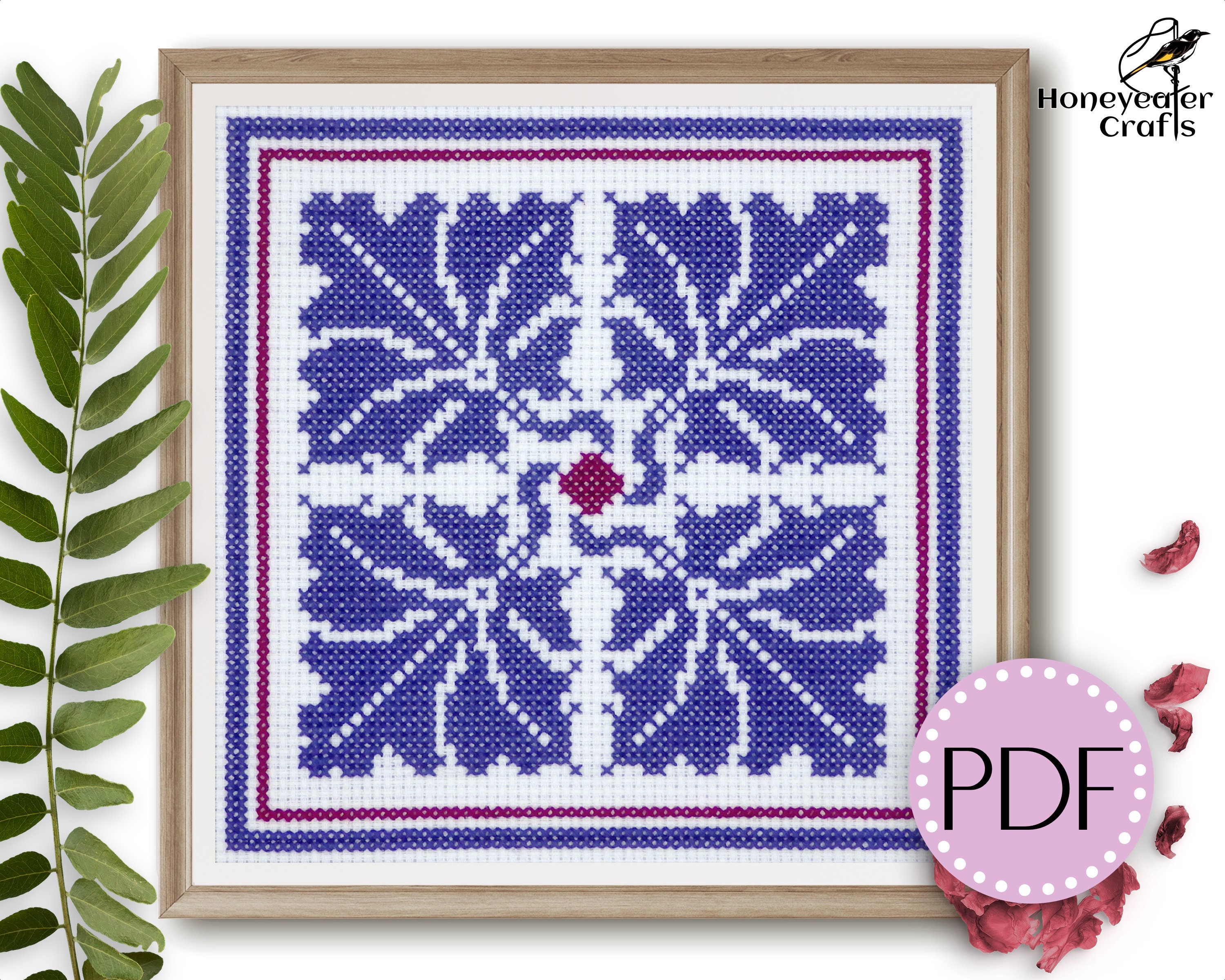 Floral cross stitch pattern Victorian decor Plant cross Etsy