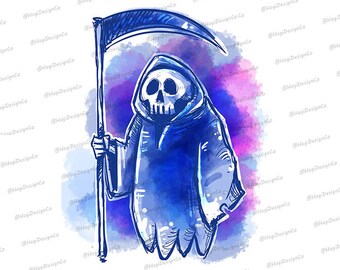 BellavanceInk Skeleton Grooving Down The Street Listening To Music and Drinking A Coffee Vinyl Sticker Hand Drawn Illustration