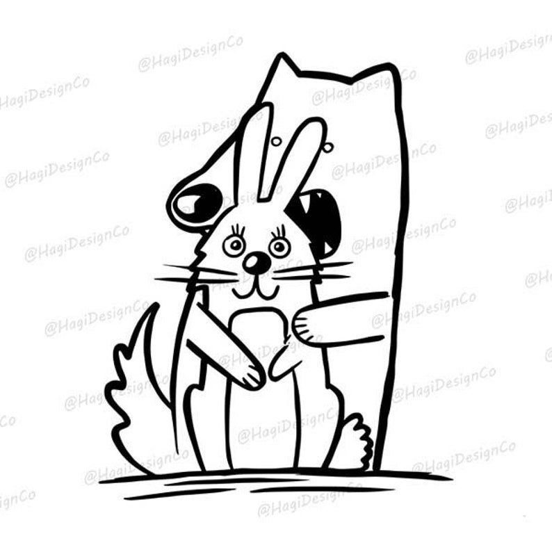 Download Animal Outlines Wolf Biting Rabbit Png Files Digital Animal Etsy