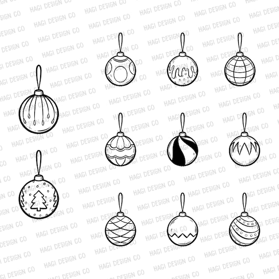 Christmas Ornaments Outline, Christmas Ball Drawing, Holiday Tradition  Graphics, Cute Cartoon Clip Arts, December, Winter, Sphere Ornaments