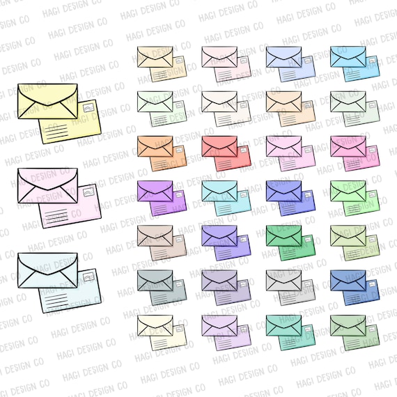 Envelope Cliparts Kawaii Doodle Clip Art Cute Cartoon Mail | Etsy