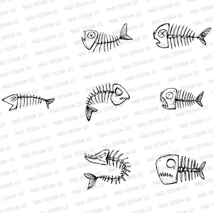 Skeleton Fish Cliparts, Drawing, Black and White, Sketch Fish Bones, Animal Skeleton Graphics, Fish Bone Skeleton Download, Dead Animal PNG