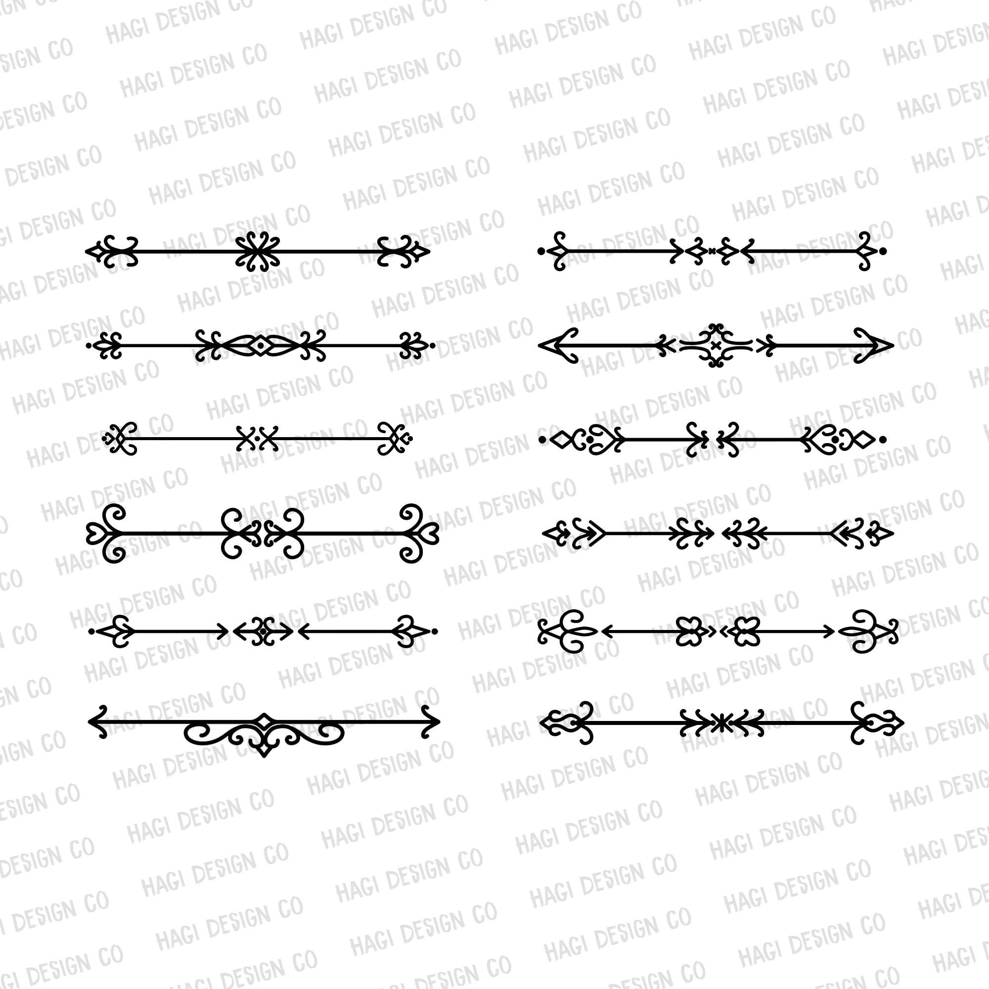 Hand Drawn Arrow Dividers SVG PNG, Ornament Text Divider Cliparts ...