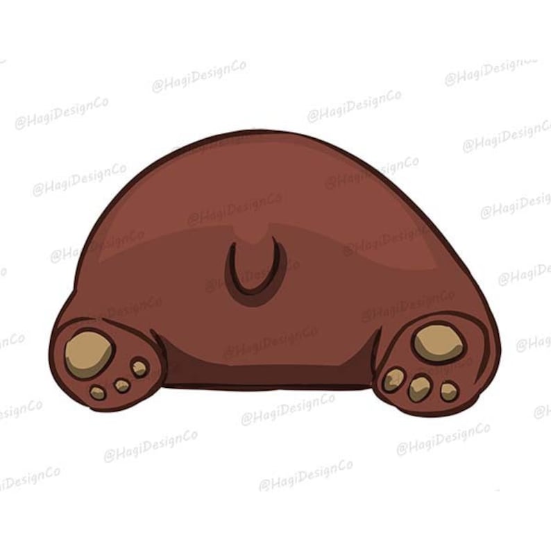 Bear Butt Clipart PNG Files Digital Instant Download | Etsy