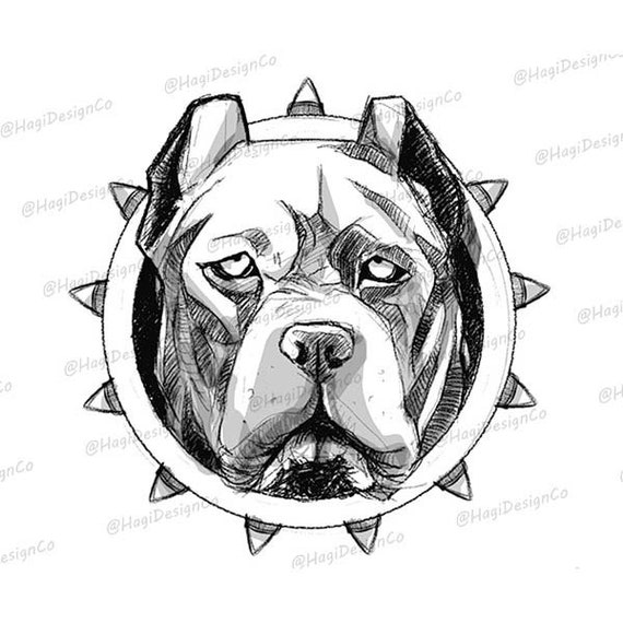 Pitbull Dog Clipart Dog Sketch Png Files Stencil Digital Instant Download Graphic Black White Animal Design Dog Prints Sublimation