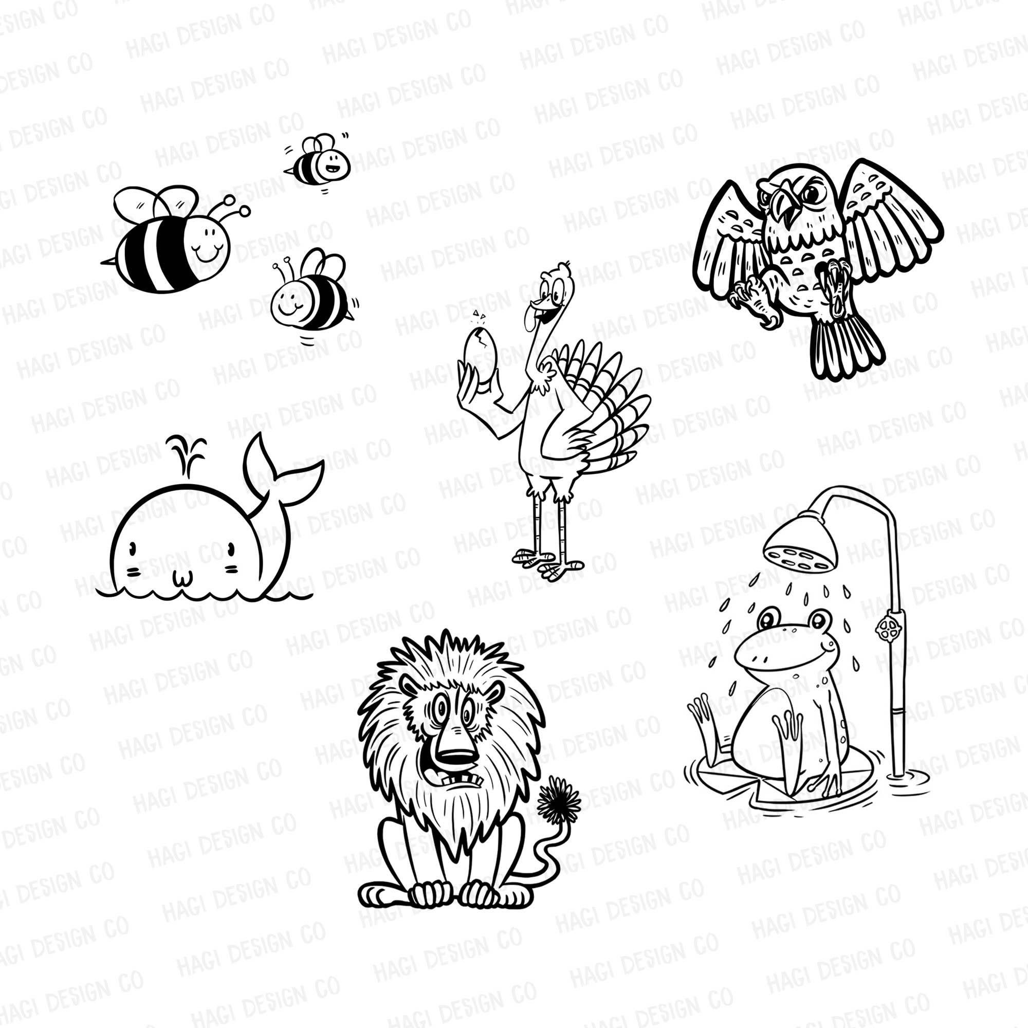 cute eagle clip art black and white