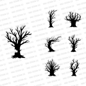 Haunted Tree SVG, Silhouette PNG, Halloween Cliparts, Nature, Forest Clipart, Cut File, Spooky Clip Art, Horror, October Designs, Dead Trees