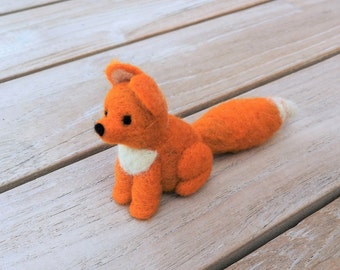 Filzfigur Fuchs aus 100% Wolle gefilzt orange