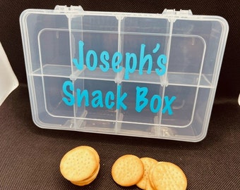 Snack box, travel snack box, personalised food box, plane snacks, snack tray, travel essentials, family travels, kids snack box, treat box