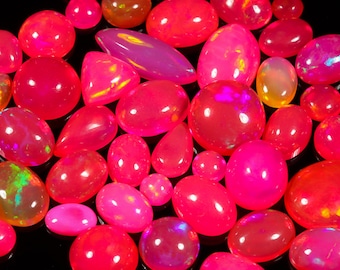Mix Shape Opal Cabochon, Fire Opal Cabochon, Pink Opal Cabochon, Natural Ethiopian Opal, Ethiopian Opal Cabochon, Welo Opal, Making Jewelry,