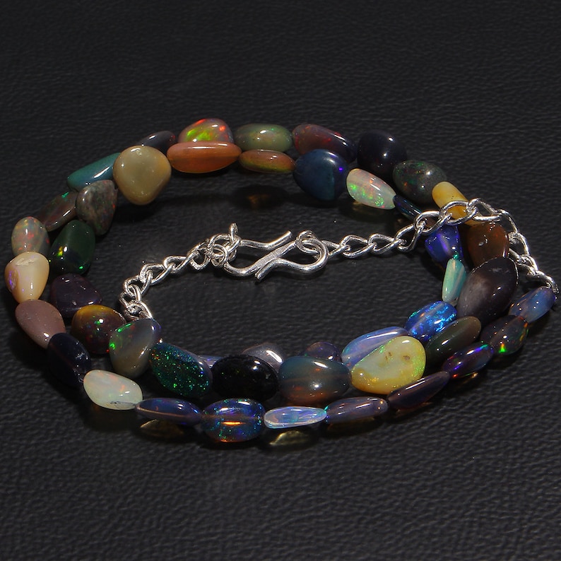 Natural Ethiopian Opal Tumble Necklace Opal Tumble Necklace 51 Carat 16 Opal Tumble Necklace -Multi Fire Opal Necklace -Opal Necklace