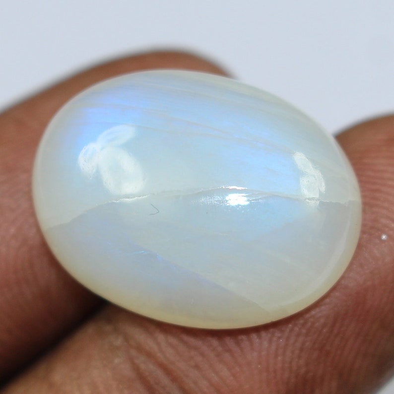 Moonstone Cabochon 19 Carat 15x20 MM Handmade Cabochon Rainbow Gemstone Natural Rainbow Moonstone Cabochon Loose Gemstone Cabochon