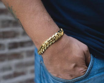 Catena a maglie cubane Miami in argento sterling 925 fatta a mano - Iced Lock Box