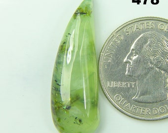 Cabujón de prehnita verde natural – Piedra preciosa suelta hecha a mano