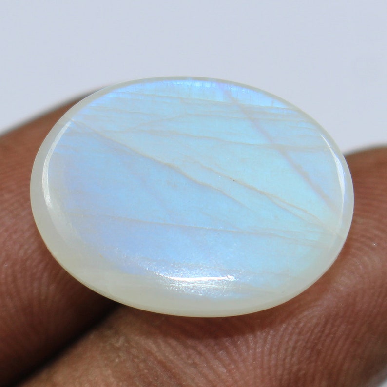 Moonstone Cabochon 19 Carat 15x20 MM Handmade Cabochon Rainbow Gemstone Natural Rainbow Moonstone Cabochon Loose Gemstone Cabochon