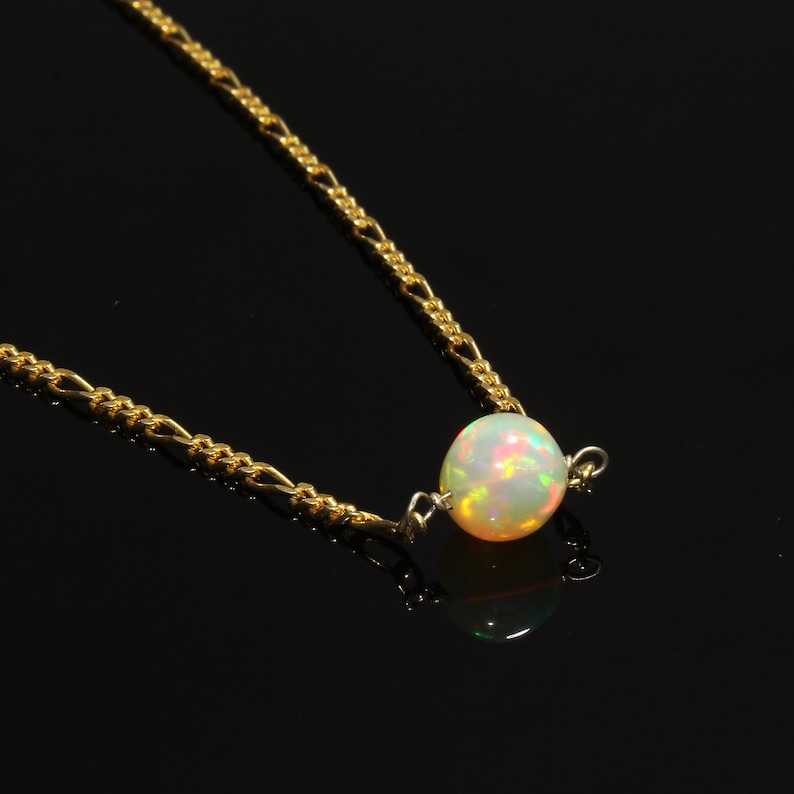 Natural Ethiopian Opal Necklace Multi Opal Balls Necklace Smooth Opal Balls Necklace Opal 925 Silver Necklace Opal Gemstone Necklace