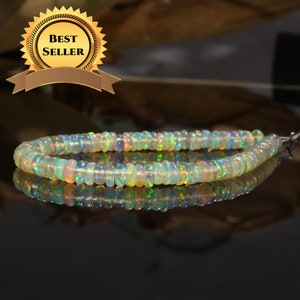 5 MM Opal Drill Opal Beads - Natural Ethiopian Smooth Opal Beads - Loose Opal Beads - Drilled Rondelle Opal Beads - Loose Smooth Opal