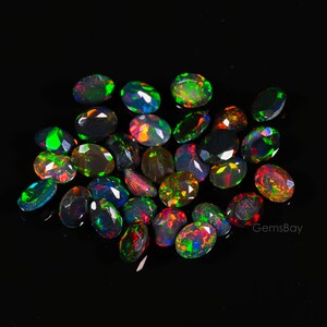 4x5 MM Opal, Top Quality Opal, Natural Ethiopian Black Faceted Opal, Welo Fire Opal Faceted, Faceted Gemstone, Oval Shape Opal, Opal Jewelry