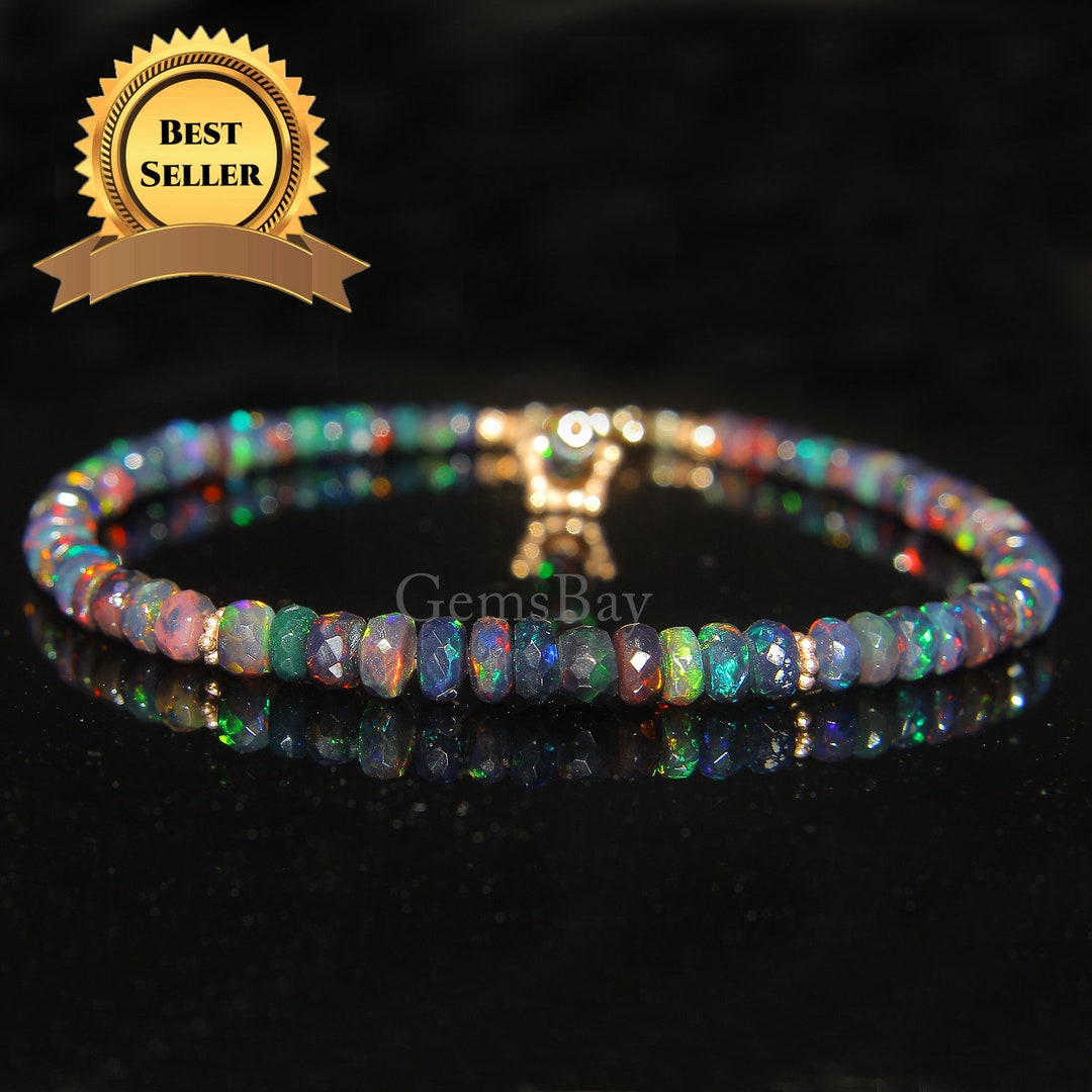 Mens black 2024 opal bracelet