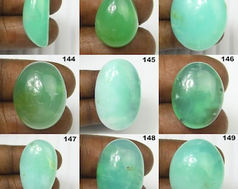 Natural Chrysoprase Cabochon - Mix Shape Gemstone - Chrysoprase Gemstone - Chrysoprase Jewelry - For Macrame Making - Smooth Cabochons