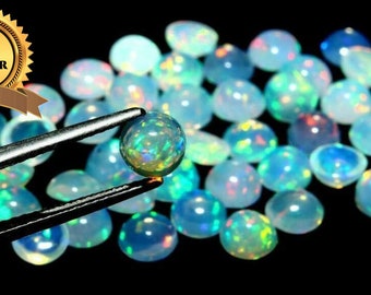 2 MM To 8 MM Natural Ethiopian Opal Cabochon - Welo Fire Opal Gemstone - Opal Cabochon Stone - Loose Gemstone Cabochon - Opal Round Cabochon