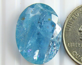 21x16 MM Natural Aquamarine Faceted - Natural Aquamarine Gemstone - Aquamarine Cut - Aquamarine Gemstone - Aquamarine Stone - Oval Shape