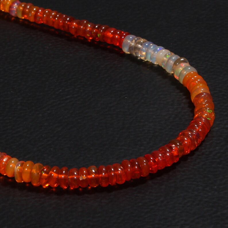 Multi Color Opal Necklace 40 Carat 17 Opal Beads Necklace Natural Ethiopian Fire Opal Beads Necklace Handmade Opal Necklace
