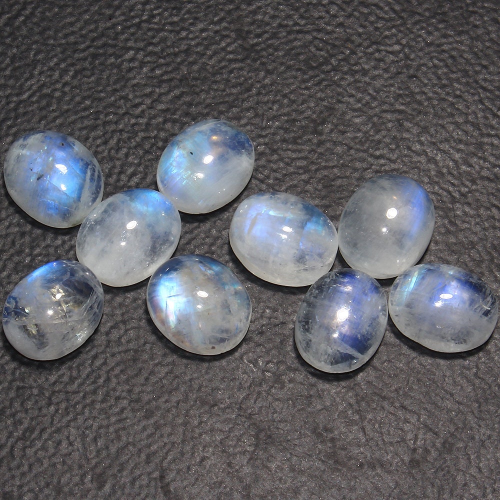 10x12 MM Natural Rainbow Moonstone Cabochon Rainbow - Etsy