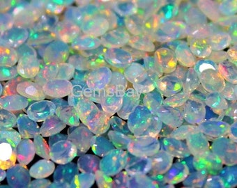 3x4 MM - 50 Pieces Opal - Natural Ethiopian Opal Faceted - Welo Fire Opal Gemstone - Opal Oval Stone -Loose Gemstone Faceted -Ethiopian Opal