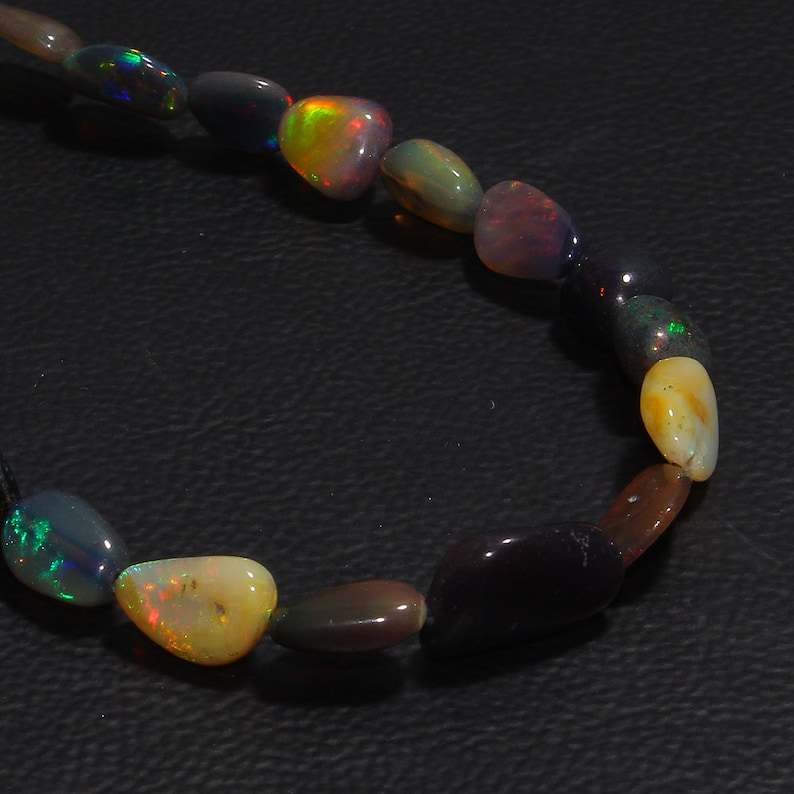 Natural Ethiopian Opal Tumble Necklace Opal Tumble Necklace 51 Carat 16 Opal Tumble Necklace -Multi Fire Opal Necklace -Opal Necklace