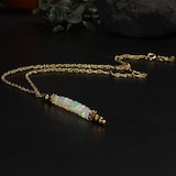 Ethiopian Opal Pendant – Faceted Rondelle Beads, Rainbow Fire Gemstone