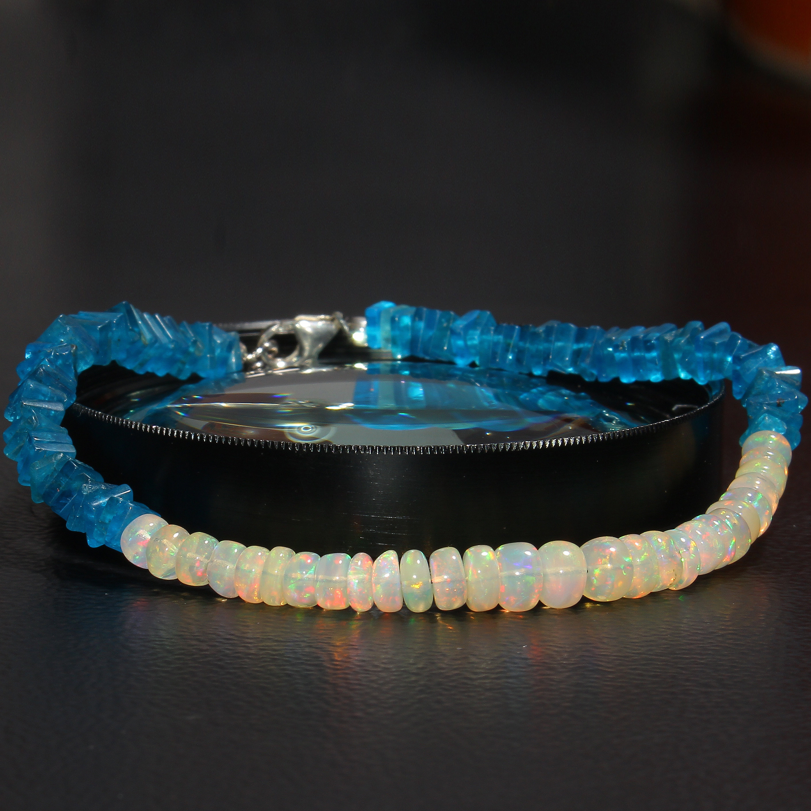 Bracelet Pierres Naturelles Opale et Apatite
