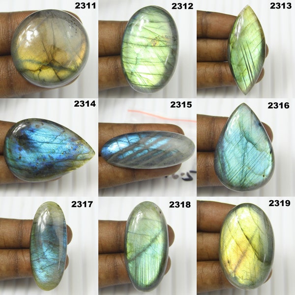 Natural Labradorite Cabochon - Smooth Gemstone - Cabochon For Making Jewelry - Gemstone For Macrame Making - For Pendant - Mix Cabochon