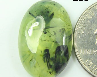 Cabujón de prehnita verde hecho a mano – Piedra preciosa suelta (15x22-16 x 26 mm)