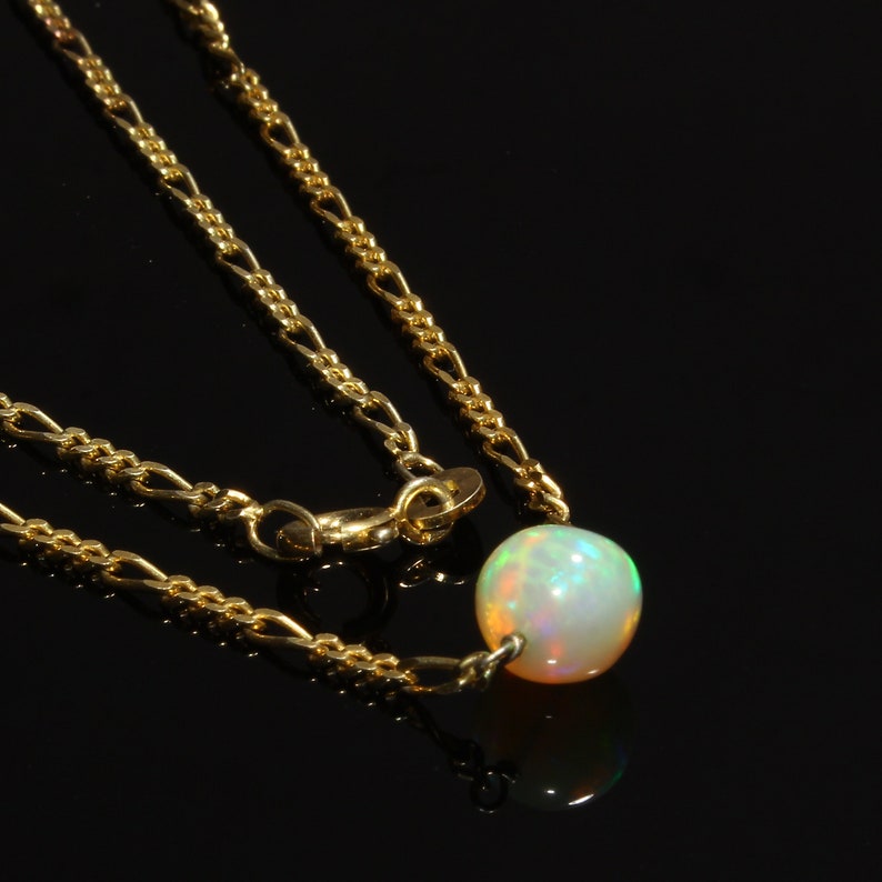 Natural Ethiopian Opal Necklace Multi Opal Balls Necklace Smooth Opal Balls Necklace Opal 925 Silver Necklace Opal Gemstone Necklace