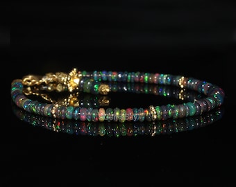elegant necklace Rondelles 3130 fire opal handmade delicate neck wear ethnic Ethiopian Opal Beads Necklace partywear annivesary gift