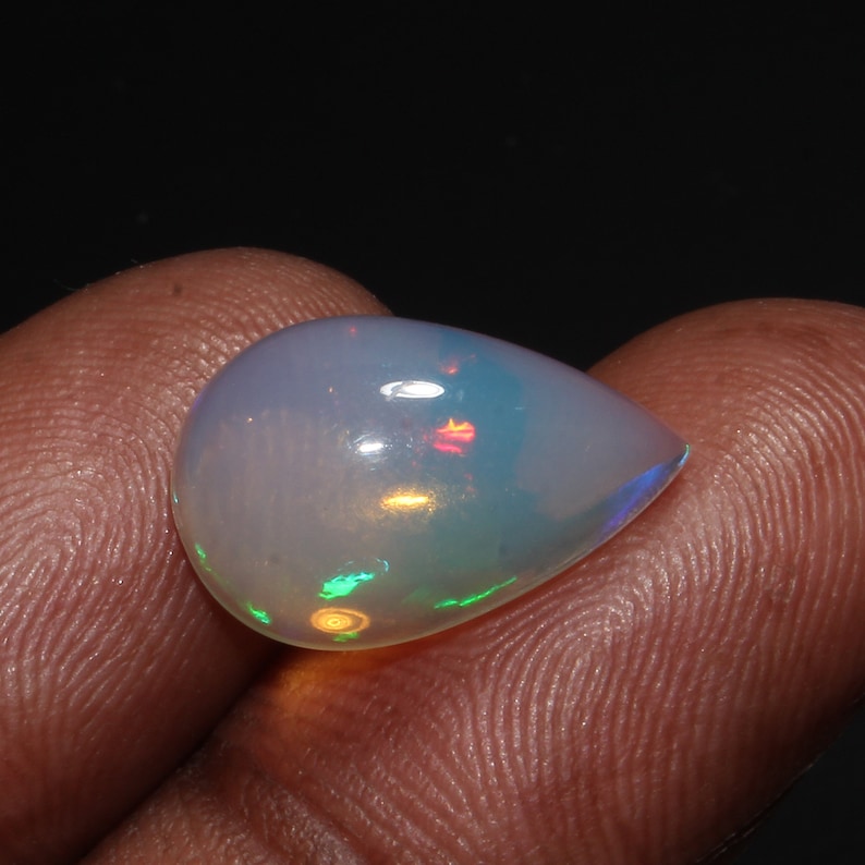 Pear Shape Cabochon Loose Gemstone Cabochon Welo Fire Opal Gemstone Opal Cabochon 10x16 MM Natural Ethiopian Opal Cabochon