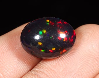 6.75 Ct Multi Fire Opal Cabochon, Natural Ethiopian Welo Fire Black Opal Cabochon, Welo Fire Opal, Black Opal Cabochon, Black Opal Jewelry