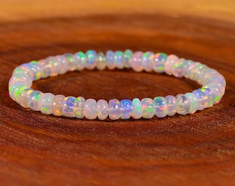 Bracciale In Opale Etiope Con Perline In Argento Sterling 925 - Foto 7