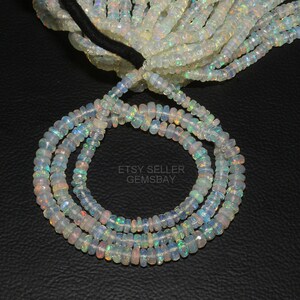 AAA+ Opale Naturale Etiope Wello Fuoco Opale Gemma Collana Di Perline - Foto 5