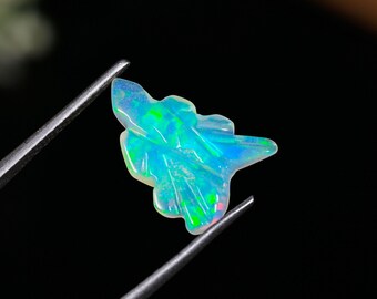 エチオピア産オパール彫刻石：葉模様の宝石（1カラット） - Etsy 日本