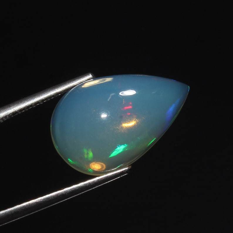 Pear Shape Cabochon Loose Gemstone Cabochon Welo Fire Opal Gemstone Opal Cabochon 10x16 MM Natural Ethiopian Opal Cabochon
