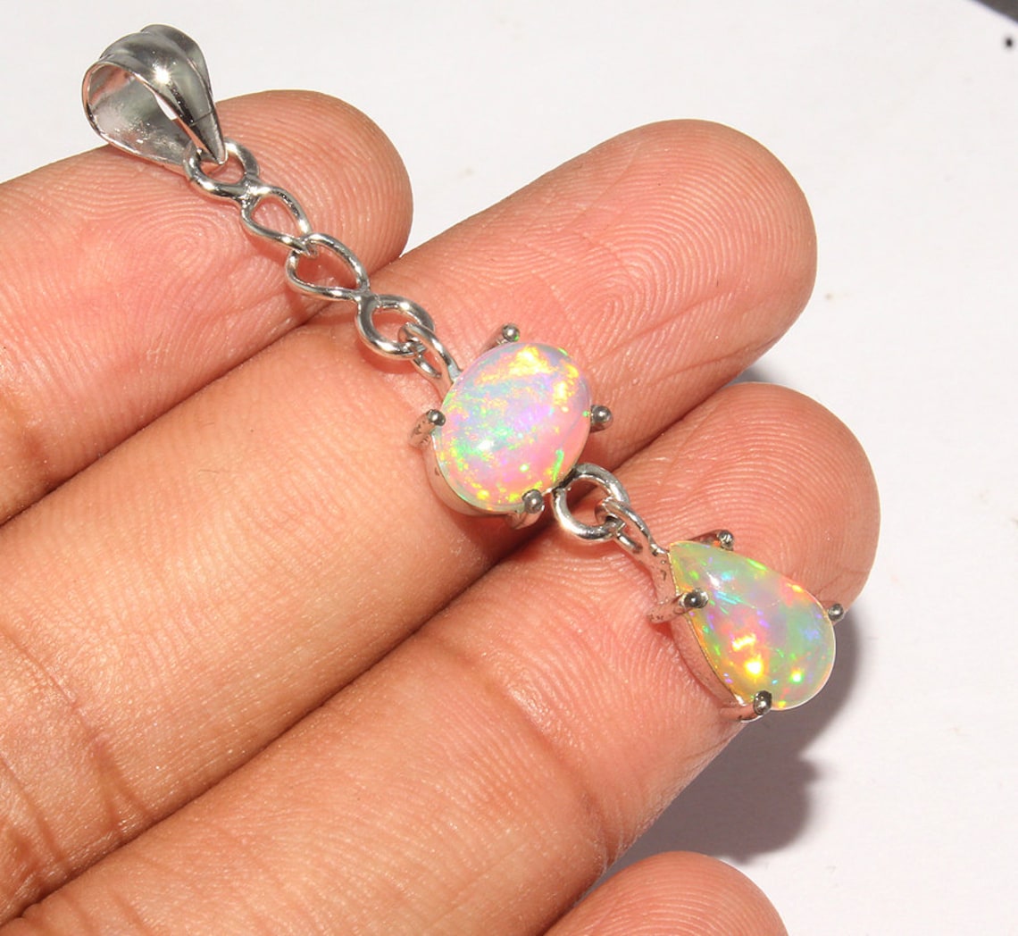 Äthiopische Opal Anhänger große Opal Anhänger echte Opal | Etsy