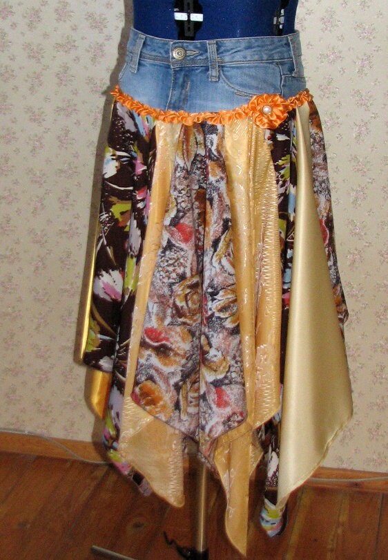 Gypsy jean skirts hot sale