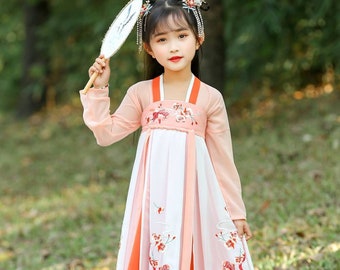 Abito cinese Hanfu per bambini, abito lungo Tang, costume da